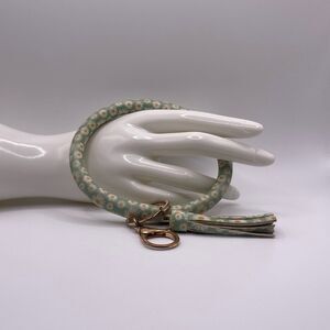 Forever 21 Pastel Green & Floral Key Ring Wrist Charm Keychain